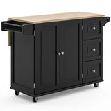 Homestyles Dolly Madison Kitchen Cart with Wood Top and Drop Leaf Breakfast Bar, Rolling Mobile Kitchen Island with Storage and Towel Rack, 54 Inch homestyles