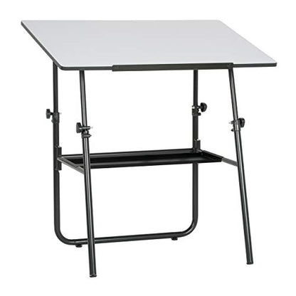 SD Studio Designs Ultima, Foldable Crafting Desk Top Angle and Height Adjustable Drafting Table, 42" W X 30" D, Black/White - WoodArtSupply