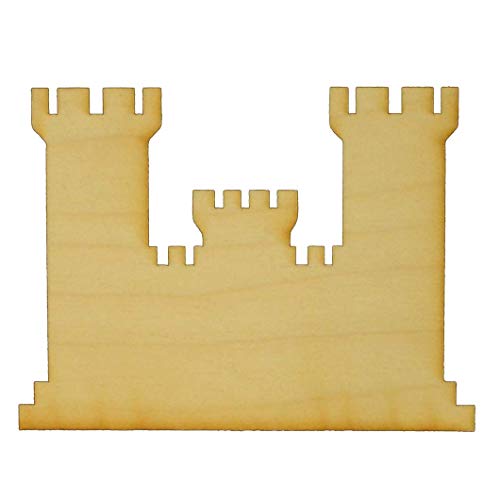 Unfinished Engineers Castle Wood Cut Out Available in a Variety of Sizes and Thicknesses (1/8” Thickness, Small 4" x 3" (Package of 10)) - WoodArtSupply