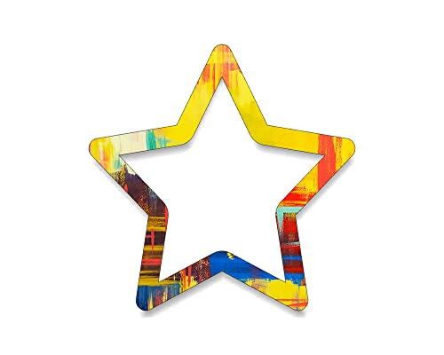 Unfinished Wood for Crafts - Star Outline Shape - Large & Small - Pick Size - Unfinished Wood Cutout Flag Freedom USA America Texas Night Sky - Generic