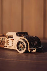 Wood Trick Hot Rod Wooden Model Car Kit to Build - Rides up to 32 feet - Detailed - 3D Wooden Puzzles for Adults and Kids to Build - Engineering DIY Wood Trick