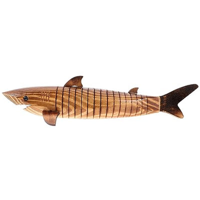 Garneck Wooden Shark Toy 10pcs Unfinished Wooden Wiggle Animal Joint Flexible Fish Shark Model for Girls Boys