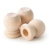 Pinehurst Crafts Wood Dowel Rod Finials, 3/4 Inch Tall with 1/4 Inch Hole, Pack of 12 Pinehurst Crafts