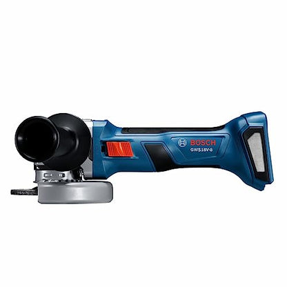 BOSCH GWS18V-8N 18V Brushless 4-1/2 In. Angle Grinder with Slide Switch (Bare Tool),Black/grey/blue - WoodArtSupply