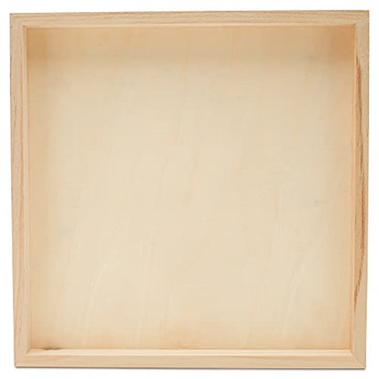 Wood Canvas Panel Cradled 10 x 10 inch, Pack of 3 Blank Framed Wood Signs for Painting, Shadow Box, & Tray Crafts, by Woodpeckers