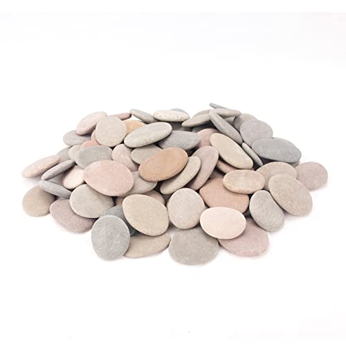 [About 97 PCS - 105 PCS](18 Pounds) Painting Rocks,2.33"-3.72" River Rocks,DIY Rocks,Flat Rocks,Craft Rocks,Natural Stones BLXQI