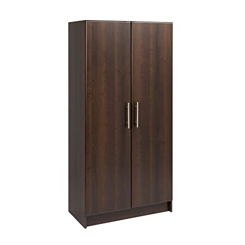 Prepac Elite 32" Storage Cabinet, Brown Storage Cabinet, Bathroom Cabinet, Pantry Cabinet with 3 Shelves 16" D x 32" W x 65" H, EES-3264