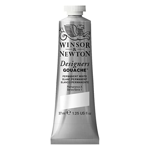 Winsor & Newton Designer's Gouache, 37 ml (1.25oz) tube, Permanent White - WoodArtSupply