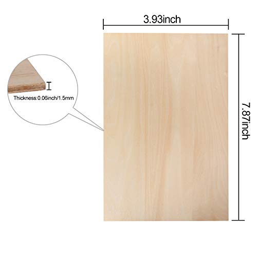 KEILEOHO 40 Pack Balsa Wood Sheets 4 x 8 x 1/16 Inch, Large Thin Wood Boards for Crafts Moisture Resistance Anti-Deformation Easy Cutting Painting KEILEOHO