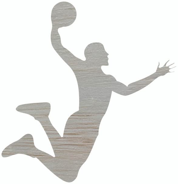 Basketball Player Dunking Wood 9" Shape, Unfinished Sports Craft NEXTCraft