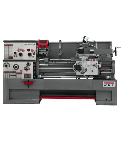 JET GH-1440ZX, 14" x 40" Geared Head Metal Lathe, Taper Attachment, ACU-RITE 203 DRO, 3-1/8" Spindle Bore, 3Ph 230/460V (321507) - WoodArtSupply