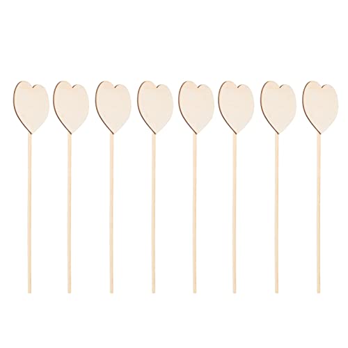 STOBOK Princess Fairy Wand Stick: 8PCS Unfinished Wooden DIY Crafts Heart Shaped Magical Wand for Girls Art Show Cosplay Costume Party STOBOK