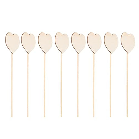 STOBOK Princess Fairy Wand Stick: 8PCS Unfinished Wooden DIY Crafts Heart Shaped Magical Wand for Girls Art Show Cosplay Costume Party STOBOK