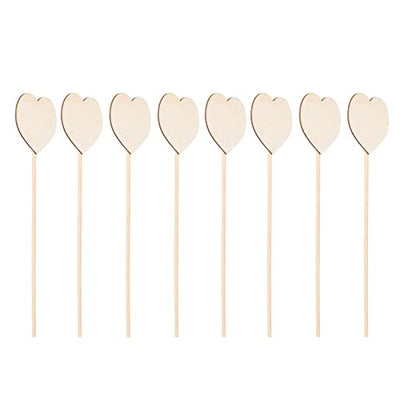 STOBOK Princess Fairy Wand Stick: 8PCS Unfinished Wooden DIY Crafts Heart Shaped Magical Wand for Girls Art Show Cosplay Costume Party