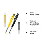 Hiboom 2 Pack Solid Carpenter Pencil with 14 Refill, Long Nosed Deep Hole Mechanical Marker Built-in Sharpener for Woodworking Architect Fathers Day Hiboom