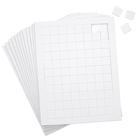 Juvale 12 Pack Small White Adhesive Foam Squares 3D Effect for DIY Crafts, Decoration, Greeting Cards, Scrapbooking, Dual-Adhesive Mounts, Backing Juvale