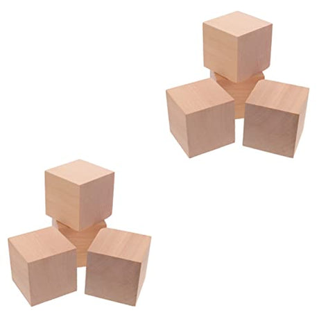 Kisangel 8 pcs Blocks Unfinished Wood dice Solid Cube Wood Block Blank Wood Squares Unfinished Pine Cubes Natural Wood Squares Blank Wood dice Kisangel