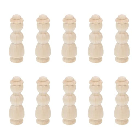 Ciieeo 10pcs Log Villain Montessori Peg Dolls Unpainted Peg Doll DIY Peg People Doll Toy Unfinished Peg Dolls Figurines for Kids DIY Wood Figures Ciieeo