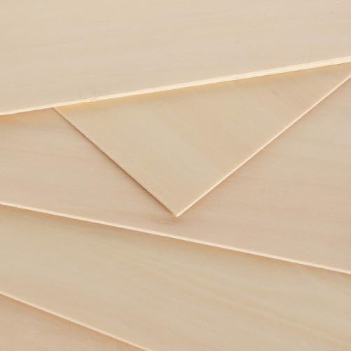 LANIAKEA 20 Pieces Plywood Sheets 8x12x1/16 Inch Rectangle Unfinished Basswood Wooden Sheets 1.5mm for Craft Hobby Model Making DIY Project, Wood LANIAKEA