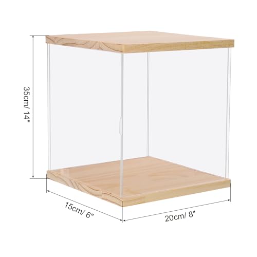MECCANIXITY Acrylic Display Case with LED Light, 8"x6"x14" Clear Display Box Figures Display Case for Collectibles MECCANIXITY