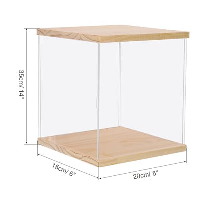 MECCANIXITY Acrylic Display Case with LED Light, 8"x6"x14" Clear Display Box Figures Display Case for Collectibles