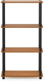 Furinno 4-Tier Multipurpose Display Rack in Light Cherry/Black Furinno