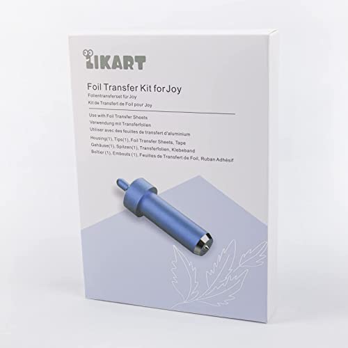 Likart Foil Transfer Kit for Joy, with Foil Transfer Housing, 1 Tip, 30 Pcs Foil Transfer Sheets(Gold/Silver/Eggplant/Emerald/Blue), 10 Pcs Tape LIKART