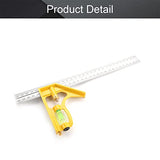 Utoolmart 300mm 12Inch Engineers Combination Try Square Set Right Angle Guide Yellow 1pcs Utoolmart