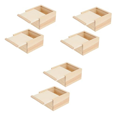VILLCASE 6 Pcs Small Wooden Box Jewelry Gift Ornament Gift Box Woodsy Decor Sundries Storage Tray Gift Storage Box Unfinished Jewelry Box Jewelry VILLCASE