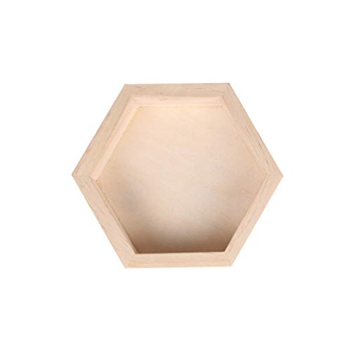 lasenersm 1pc Wooden Necklace Jewelry Display Tray Hexagon Solid Wooden Jewelry Tray Trinkets Storage Tray Jewelry Storage Display Holder for lasenersm