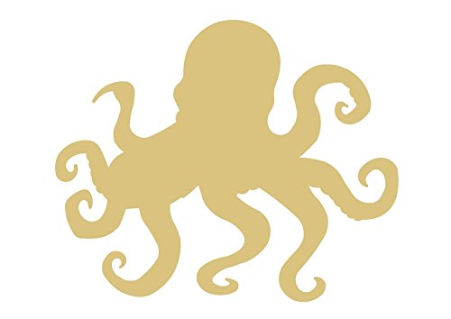 Octopus Cutout Unfinished Wood Nautical Decor Beach House Door Hanger MDF Shaped Canvas Style 1