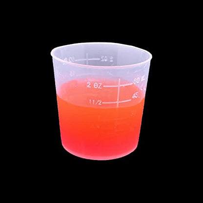 30 Pcs Plastic Graduated Cups, 60ml/2oz Clear Scale Cups with 50 Pcs Wooden Stirring Sticks for Epoxy, Resin, Stain, Mixing Paint