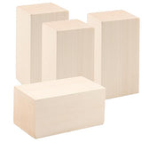 MUKCHAP 4 PCS 6 x 3 x 3 Inch Basswood Carving Blocks, Whittling Wood Blocks, Unfinished Basswood Carving Blocks for Beginners, DIY Crafting, MUKCHAP