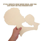 SEWACC Mother's Day Wood Chips African Woman Face Cutouts DIY Wooden Template House Ornaments Silhouette Wreath Template Black Man Gifts Unfinished SEWACC