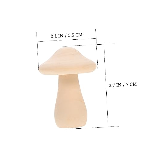 Yardwe 10pcs Wooden Mushroom Paint on peg Doll Wooden peg Mini Mushroom Model Centerpiece Table Decorations Wood Mushroom Figures Unfinished Wood Yardwe
