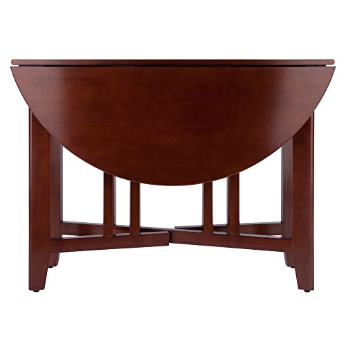 Winsome Wood Alamo, , Double Drop Leaf, Round Table Mission, Walnut, 42-Inch/ 41.97 in x 41.97 in x 29.65 in - WoodArtSupply