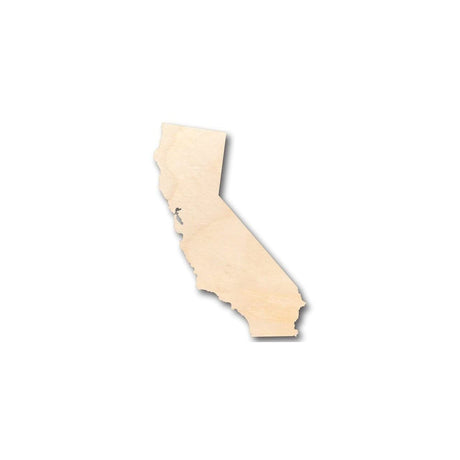 Unfinished Wood California Shape - State - Craft - up to 24" DIY 5" / 1/4" 24 Hour Crafts