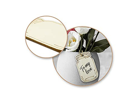 Mason Jars Ornaments - Wood Jars for Country Crafts, Gift Tags -8 Count CraftMedley