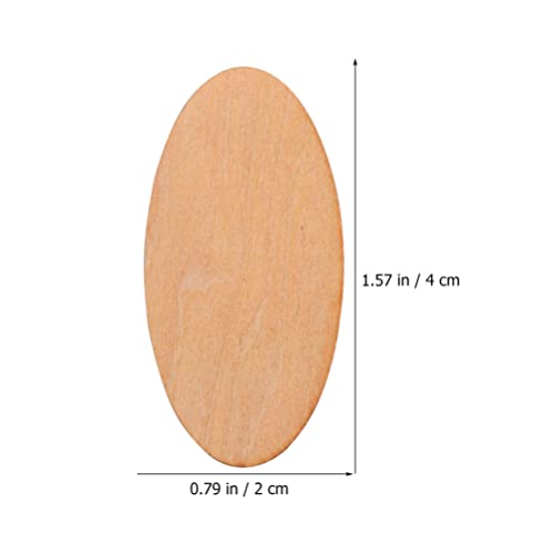 COHEALI 100pcs Oval Wood Chips DIY Unfinished Wood Oval Shaped Wood Cutout Wooden Oval Slices Oval Wood Slices Blank Wood Chip Blank Ornaments Oval COHEALI
