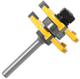 Lock Miter 45 Degree Joint Router Bits + 2Pcs Tongue and Groove Set [1/4-Inch Shank], APLUS 45° Lock Mitre Glue Joint Router Bit + Router Bit Set 3 APlus