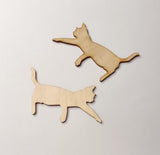 Set of 4 Unfinished Wooden Playful Cats Reaching Different Sizes 4'',6'',8'' and 12'',Cat Blank Cutout for DIY Wreath,Crafts Wall Decoration Pendants RUIXUAN