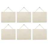 6 Pack Blank Wooden Plaque Rectangle Unfinished Wood Sign Decorative DIY Crafts Signs for Wreath Home Door Wall Art Decoration, 8.8x6.7 Inches Creaides