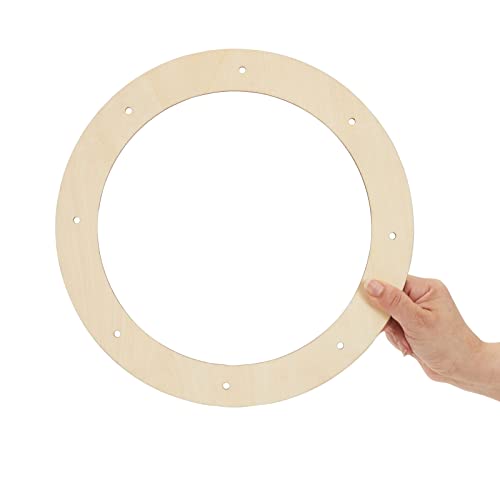 Round Unfinished Wood Circles with Jute String for Crafts (10 in, 4 Pack)