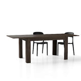 Mobili Fiver, Easy Extendable Dining Table, Dark Walnut, Made in Italy Mobili Fiver
