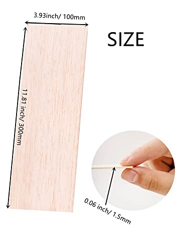 iUoczi12 Pack Balsa Wood Sheets 1/16 x 4 x 12 Inch Natural Wood Color Unfinished Wood for DIY Crafts Make Models of House Airplane Ship Boat DIY iUoczi