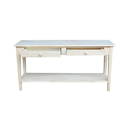 IC International Concepts Spencer Server Extended Length Console Table, Unfinished - WoodArtSupply