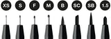 Faber Castell Artist Pack of 8 Assorted Sizes, 8-Pitt Pens in Black, 8 Count Faber-Castell