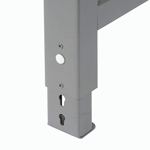 Global Industrial Adjustable Height Workbench C-Channel Leg, 60" W x 36" D, 1-3/4" Birch Top Square Edge, Gray Global Industrial