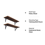 DINZI LVJ Long Wall Shelves, 31.5 Inch Wall Mounted Shelves Set of 2, Easy-to-Install, Wall Storage Ledges with Sturdy Metal Brackets for Living DINZI LVJ