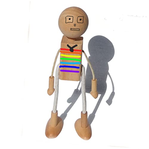 COHEALI 5pcs Toddler Dolls Unpainted Peg Doll Robot Blocks Kids Unfinished Wooden Figures Peg Dolls Painting Supplies for Kids Wooden Animal Shape COHEALI